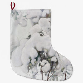 Schneebedeckte Pinienwälder (von Pekka Halonen) Großer Weihnachtsstrumpf