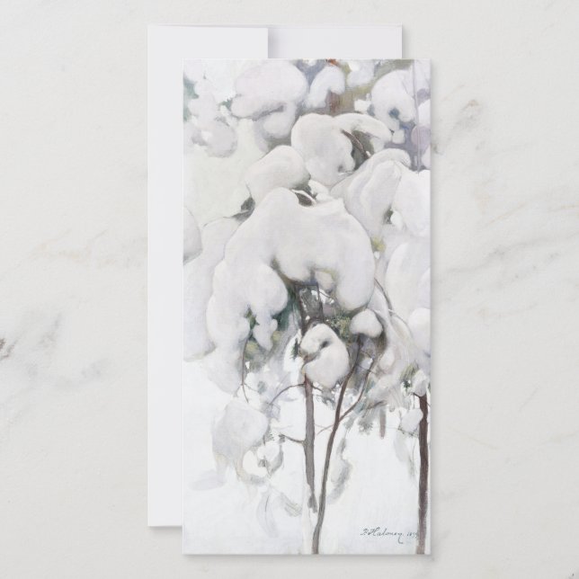 Schneebedeckte Pinienwälder (von Pekka Halonen) Karte (Vorderseite)