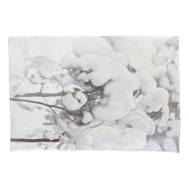 Schneebedeckte Pinienwälder (von Pekka Halonen) Kissenbezug (Vorderseite-Links)