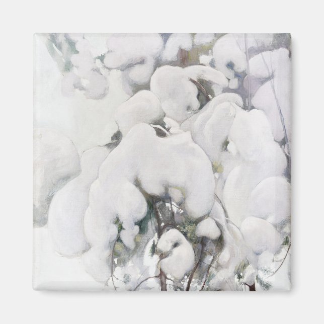 Schneebedeckte Pinienwälder (von Pekka Halonen) Magnet (Vorne)