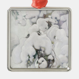 Schneebedeckte Pinienwälder (von Pekka Halonen) Ornament Aus Metall
