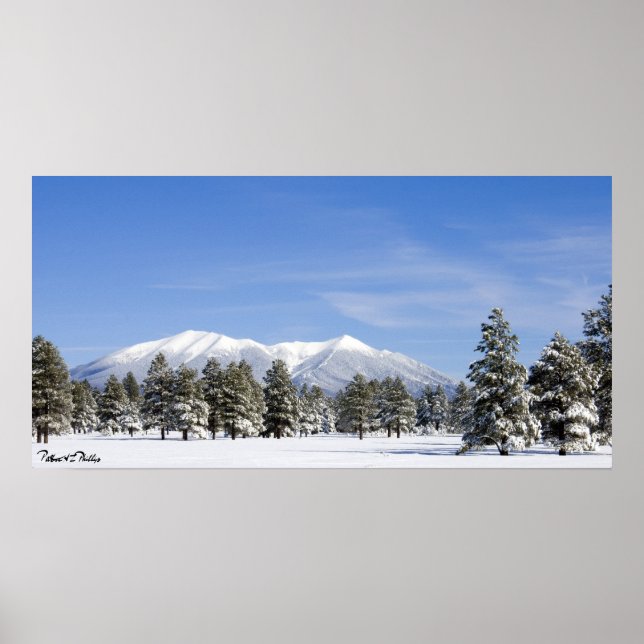 Schneebedeckte Prärie & San Francisco Peaks Arizon Poster (Vorne)