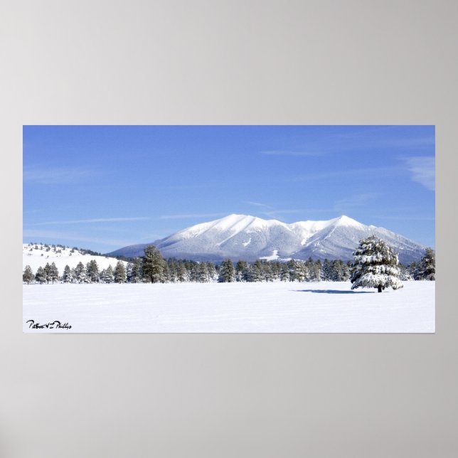 Schneebedeckte Prärie & San Francisco Peaks Arizon Poster (Vorne)