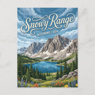 Schneebedeckte Range Wyoming Postkarte