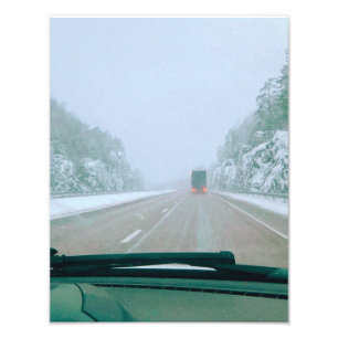 Schneebedeckte schwedische Rundreise Fotodruck