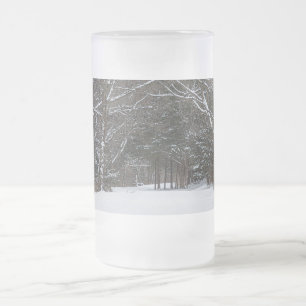 Schneebedeckte Straße malerisch Mattierte Glasbäck Mattglas Bierglas