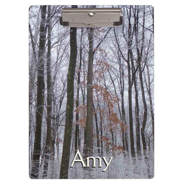 Schneebedeckte Wälder Winterlandschaft Fotografie Klemmbrett (Vorderseite)