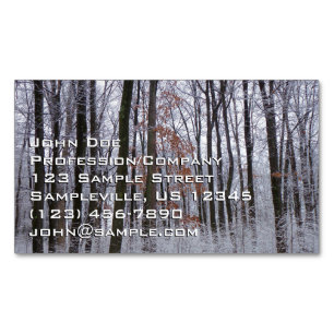 Schneebedeckte Wälder Winterlandschaft Fotografie Magnetische Visitenkarte