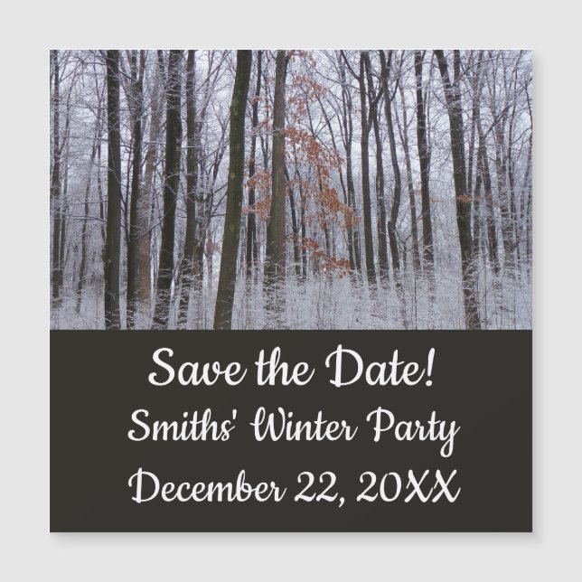 Schneebedeckte Wälder Winterlandschaft Fotografie Magnetkarte (Vorderseite)