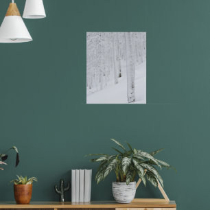 Schneebedeckte Waldwunder Poster