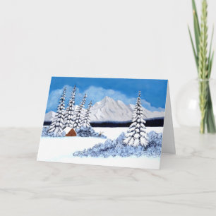 Schneebedeckte Winter-Grußkarte zum Falten Dankeskarte