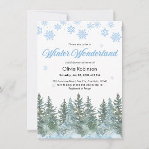 Schneebedeckte Winter Wonderland Schneeflocken Bra Einladung