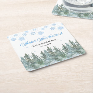Schneebedeckte Winter Wonderland Schneeflocken Bra Rechteckiger Pappuntersetzer