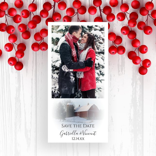 Schneebedeckte Winterhochzeit Save the Date (Von Creator hochgeladen)