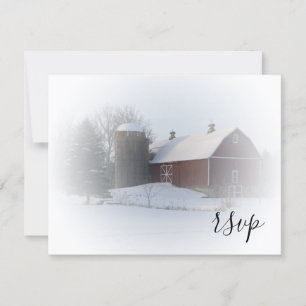 Schneebedeckte Winterhochzeit-UAWG RSVP Karte