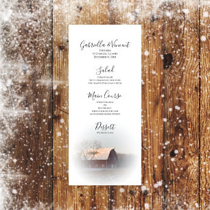 Schneebedeckte Winterlandkarte Menükarte