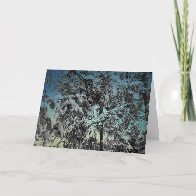 Schneebedeckte Winterlandschaft Karte (Vorderseite)