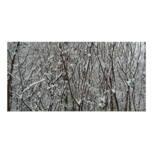 Schneebedeckte Zweige Winter Abstrakt Poster