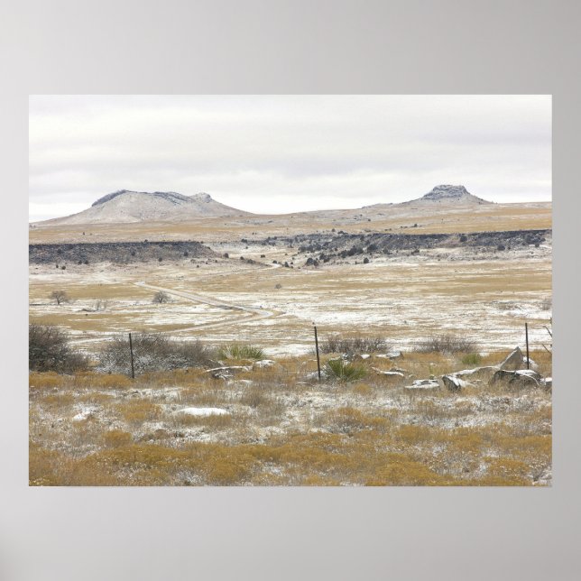 Schneebedeckter Berg Poster (Vorne)