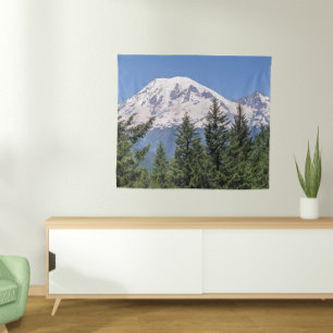 Schneebedeckter Berg Rainier Landschaft Wandteppich