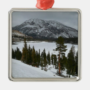 Schneebedeckter Ellery Lake Kalifornien Winterland Ornament Aus Metall