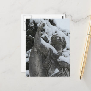 Schneebedeckter Engel in Washington, Iowa Postkarte