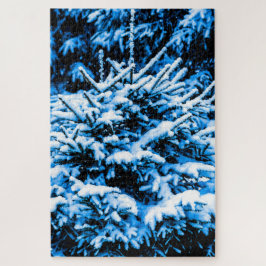 Schneebedeckter junger Spruce-Baum Puzzle