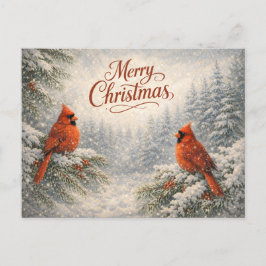 Schneebedeckter Kardinal Winter Frohe Weihnachten