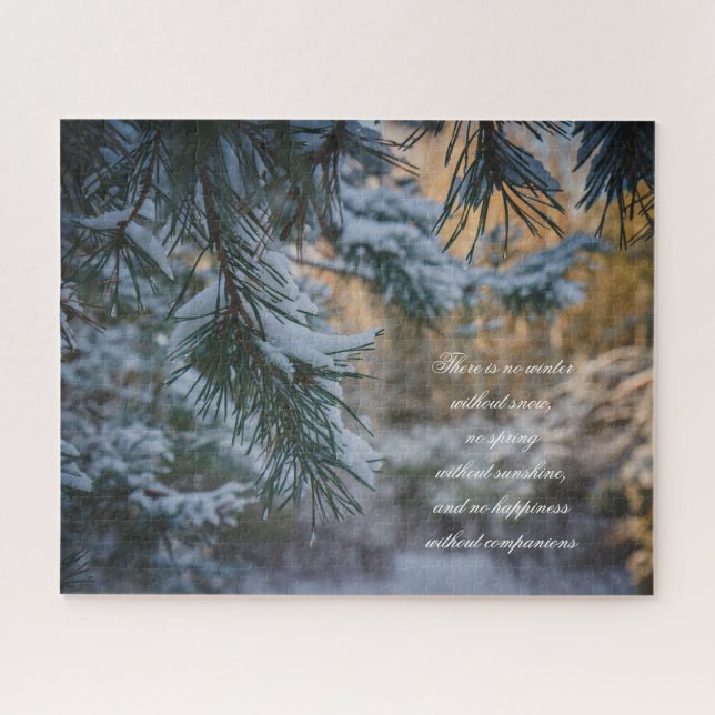 Schneebedeckter Kiefernwald Puzzle (Horizontal)