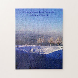 Schneebedeckter Lake Mendota, Madison, Wisconsin Puzzle