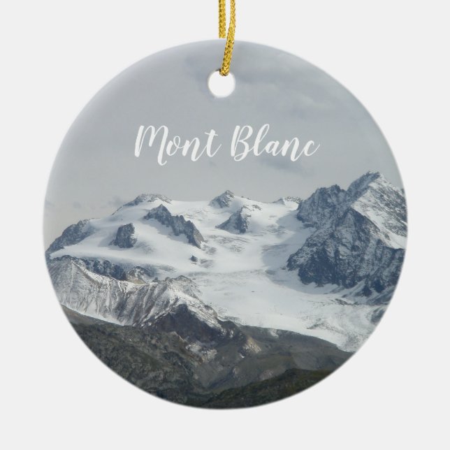Schneebedeckter Mont-Blanc-Ornament Keramik Ornament (Vorne)