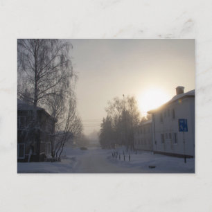 Schneebedeckter sibirischer Morgen Postkarte