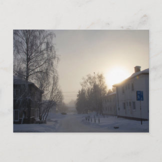 Schneebedeckter sibirischer Morgen Postkarte