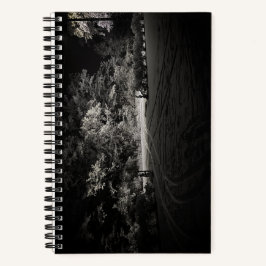 Schneebedeckter Wald bei Nacht Notizbuch