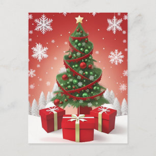 🎄 Schneebedeckter Weihnachtsbaum Eleganz ❄️ Winte Postkarte