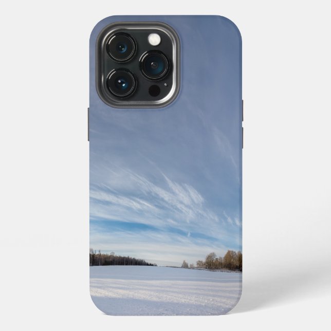 Schneebedeckter Winterhimmel iPhone Hülle (Hinten)