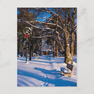 Schneebedeckter Winterpark in Kanada Postkarte