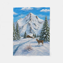 Schneebedecktes Bergtal-Kissen