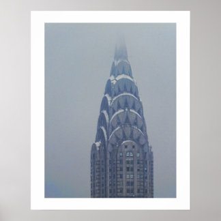Schneebedecktes Chrysler-Gebäude nach einem Sturm Poster