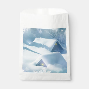 Schneebedecktes Dach in einem Wald Geschenktütchen