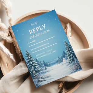 Schneebedecktes Kieferntal RSVP Karte