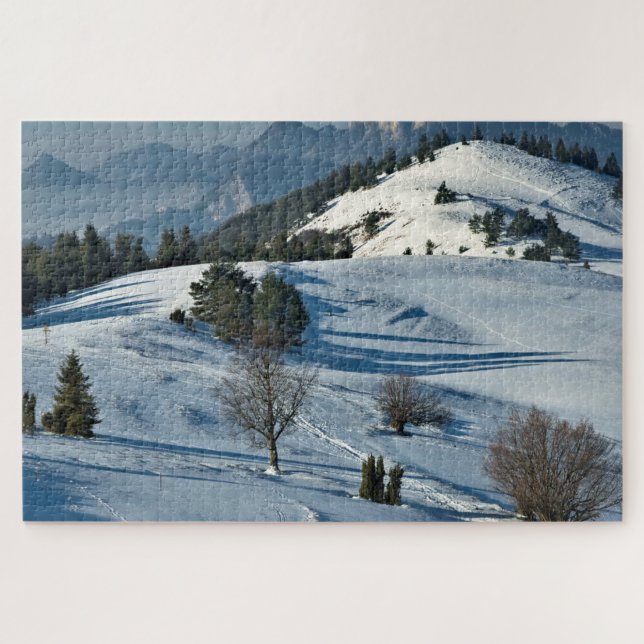 Schneebedecktes Landschaftliches Puzzle (Horizontal)