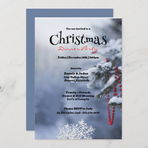 Schneebedecktes Pine Tree Weihnachtsfest Party Einladung