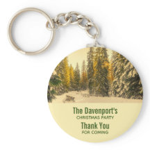 Schneebedecktes Pinienwald Foto Party Dank