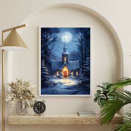 Schneebedecktes Plakat für die Kapelle