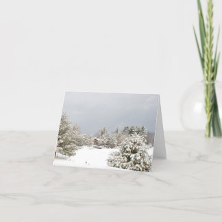 schneebedecktes Seewinter-Szene notecard Feiertagskarte