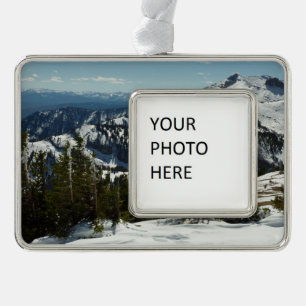 Schneebedeckungen des Grand Teton Mountains II Fot Rahmen-Ornament Silber