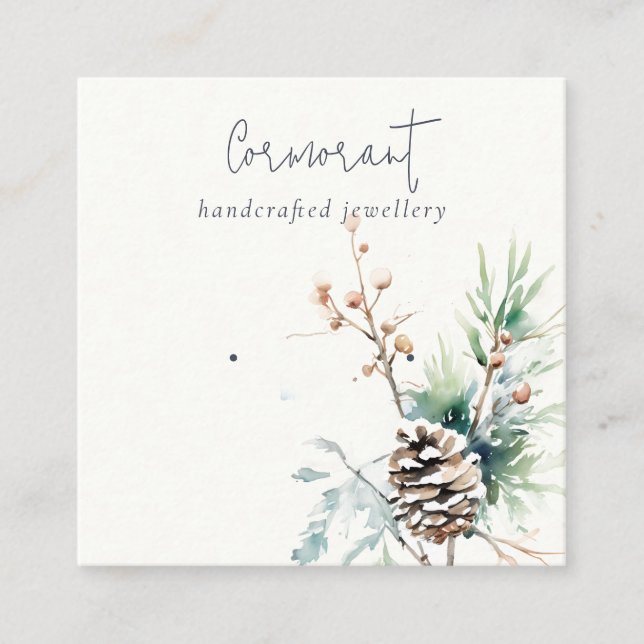 Schneebeere Quadratische Visitenkarte (Vorderseite)