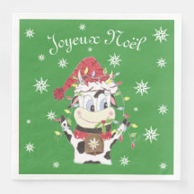 Schneebell die Kuh und die Xmas Lampen Papier Serv