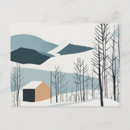 Schneeberg Abstrakt Postkarte Winterurlaub